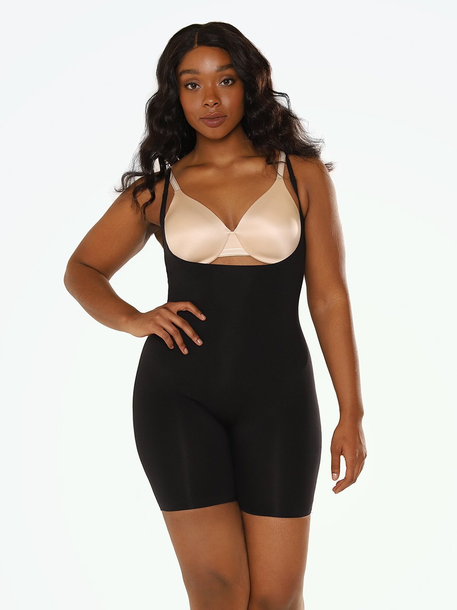 bodysuits-black-s-wacoal-beyond-naked-cotton-open-bust-thigh-slimmer-13741565608070